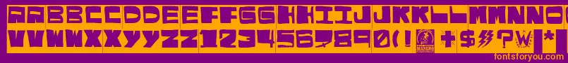 El puto amo Font – Orange Fonts on Purple Background