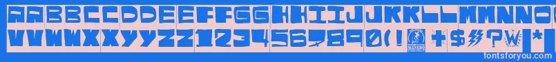 El puto amo Font – Pink Fonts on Blue Background