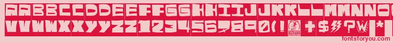 El puto amo Font – Red Fonts on Pink Background