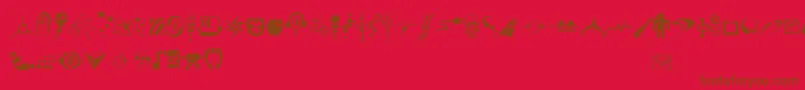 Weitere Informationen zur Artefekt-Schriftart Artefekt-Schriftart – Braune Schriften auf rotem Hintergrund