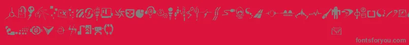 フォントArtefekt – 赤い背景に灰色の文字
