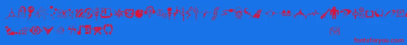 Artefekt Font – Red Fonts on Blue Background