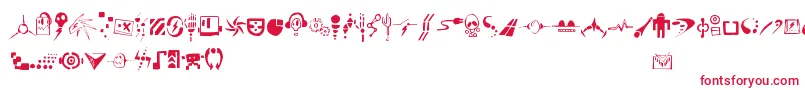 Artefekt-Schriftart – Rote Schriften auf weißem Hintergrund