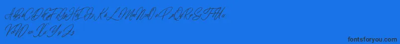 elaineighteen Font – Black Fonts on Blue Background