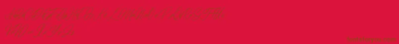 elaineighteen-Schriftart – Braune Schriften auf rotem Hintergrund