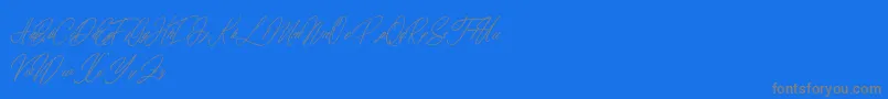 Weitere Informationen zur elaineighteen-Schriftart elaineighteen-Schriftart – Graue Schriften auf blauem Hintergrund