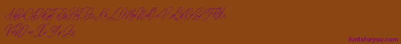 フォントelaineighteen – 紫色のフォント、茶色の背景