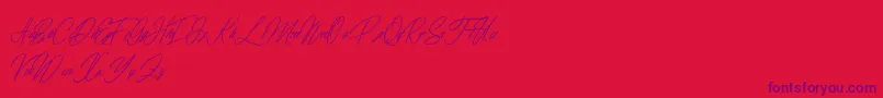 elaineighteen-Schriftart – Violette Schriften auf rotem Hintergrund