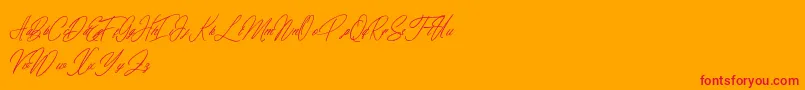 elaineighteen-Schriftart – Rote Schriften auf orangefarbenem Hintergrund