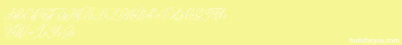 elaineighteen Font – White Fonts on Yellow Background