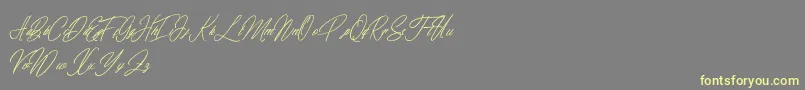 elaineighteen-Schriftart – Gelbe Schriften auf grauem Hintergrund