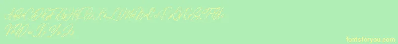 elaineighteen Font – Yellow Fonts on Green Background