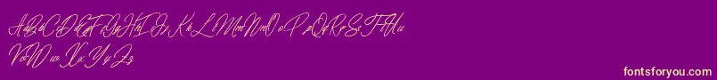 elaineighteen Font – Yellow Fonts on Purple Background