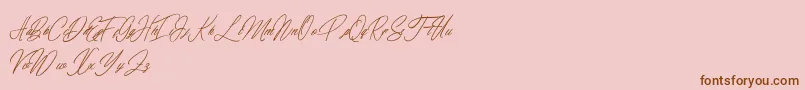 elaineighteen-Schriftart – Braune Schriften auf rosa Hintergrund