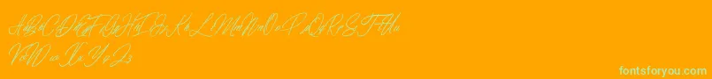 elaineighteen Font – Green Fonts on Orange Background