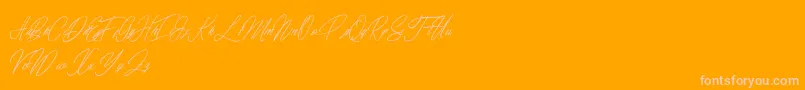 Weitere Informationen zur elaineighteen-Schriftart elaineighteen-Schriftart – Rosa Schriften auf orangefarbenem Hintergrund