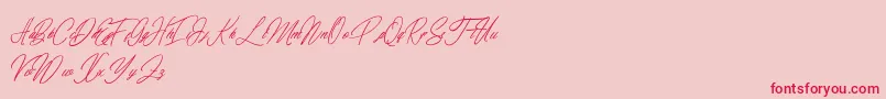 elaineighteen Font – Red Fonts on Pink Background