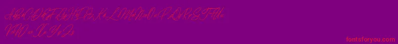 elaineighteen-Schriftart – Rote Schriften auf violettem Hintergrund