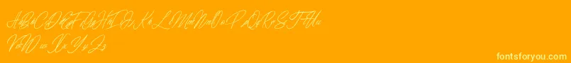 elaineighteen-Schriftart – Gelbe Schriften auf orangefarbenem Hintergrund