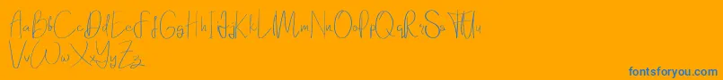 Weitere Informationen zur Elanor demo-Schriftart Elanor demo-Schriftart – Blaue Schriften auf orangefarbenem Hintergrund