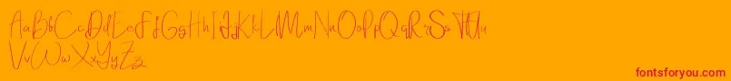 Elanor demo Font – Red Fonts on Orange Background