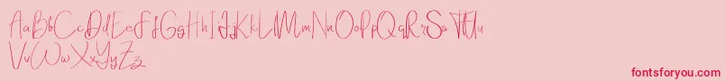 Elanor demo Font – Red Fonts on Pink Background