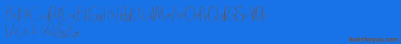 Elanor demo-Schriftart – Braune Schriften auf blauem Hintergrund
