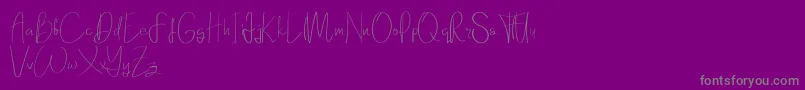 Elanor demo-Schriftart – Graue Schriften auf violettem Hintergrund