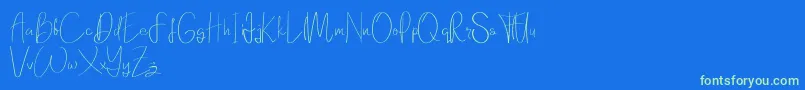 Elanor demo Font – Green Fonts on Blue Background