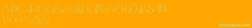 Elanor demo Font – Green Fonts on Orange Background