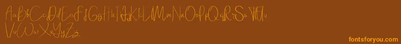 Elanor demo Font – Orange Fonts on Brown Background