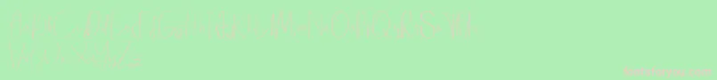 Fonte Elanor demo – fontes rosa em um fundo verde