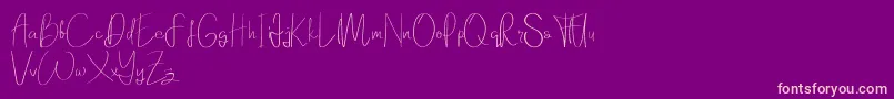Elanor demo-Schriftart – Rosa Schriften auf violettem Hintergrund