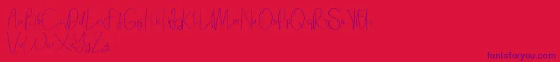 Elanor demo Font – Purple Fonts on Red Background