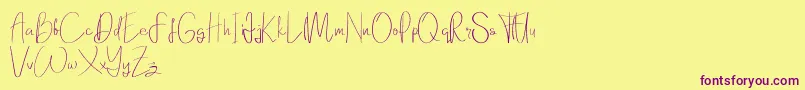 Elanor demo Font – Purple Fonts on Yellow Background