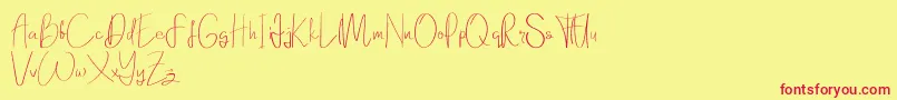 Elanor demo Font – Red Fonts on Yellow Background