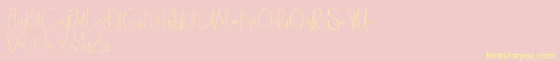 Elanor demo-Schriftart – Gelbe Schriften auf rosa Hintergrund