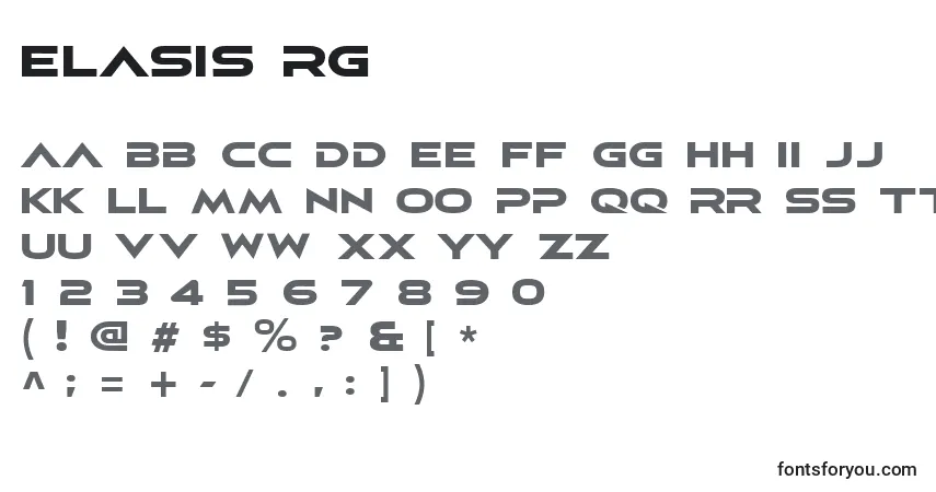 Schriftart Elasis rg – Alphabet, Zahlen, spezielle Symbole