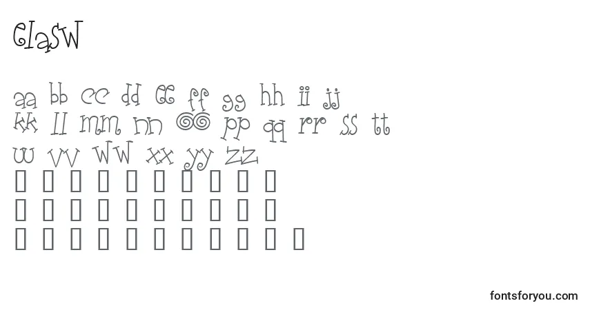 Schriftart Elasw    (125855) – Alphabet, Zahlen, spezielle Symbole