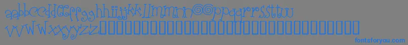 Elasw   -Schriftart – Blaue Schriften auf grauem Hintergrund