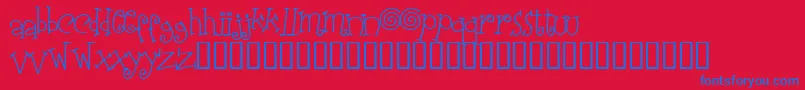 フォントElasw    – 赤い背景に青い文字