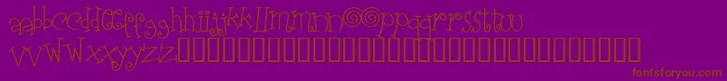 Elasw   -Schriftart – Braune Schriften auf violettem Hintergrund