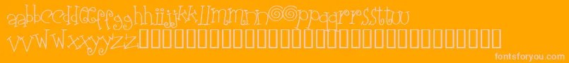 Шрифт Elasw    – розовые шрифты на оранжевом фоне