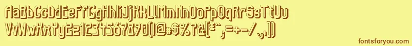 Elb Tunnel Schatten Font – Brown Fonts on Yellow Background