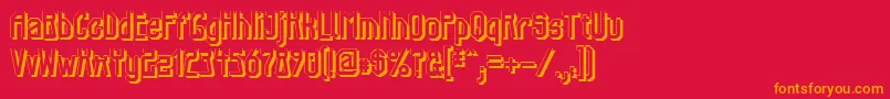 Elb Tunnel Schatten Font – Orange Fonts on Red Background