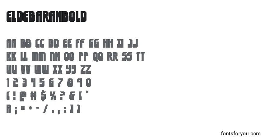 A fonte Eldebaranbold (125857) – alfabeto, números, caracteres especiais