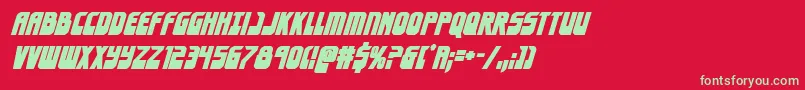 eldebaranboldital Font – Green Fonts on Red Background