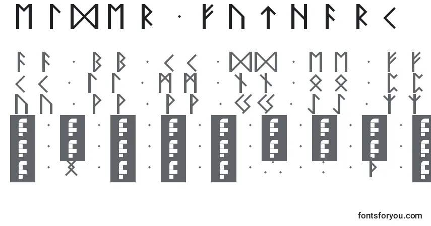 Schriftart Elder futhark – Alphabet, Zahlen, spezielle Symbole