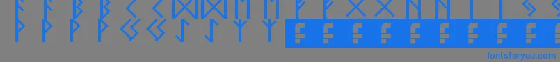 elder futhark Font – Blue Fonts on Gray Background