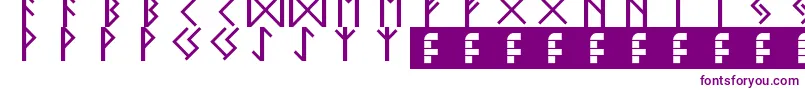 Police elder futhark – polices violettes sur fond blanc